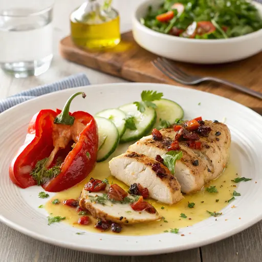 Mediterranes Hähnchen mit getrockneten Tomaten