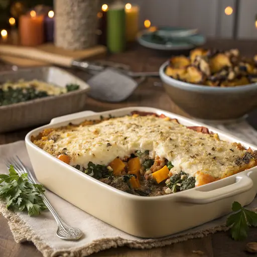 Weihnachtliches Quinoa-Gemüse-Gratin