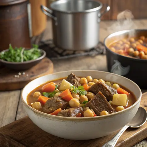 Herzhafter Kichererbsen-Eintopf mit Rind