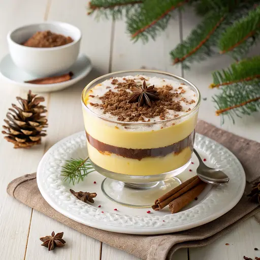 Weihnachtlicher Schichtdessert mit Eierlikör und V