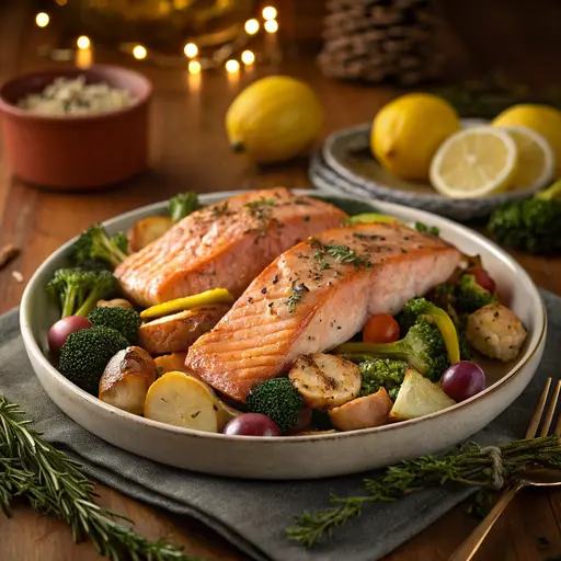 Wildlachs mit winterlichem Ofengemüse