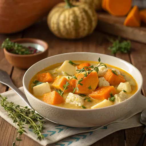 Herbstlicher Ricotta-Kürbis-Eintopf