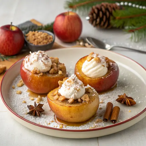 Weihnachtliche Bratapfel-Creme mit Vanillejoghurt