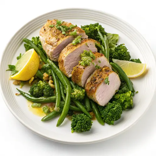Schweinefilet auf Bohnen-Brokkoli-Bett